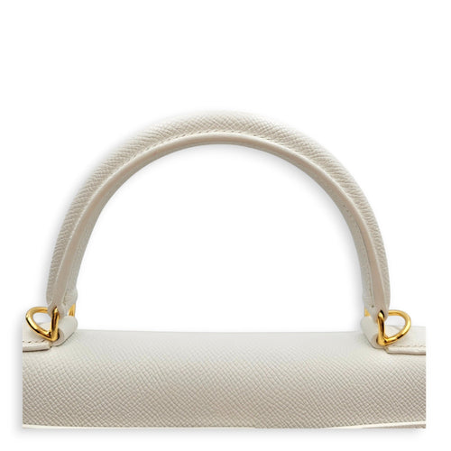 Sellier Kelly 28 Blanc in Epsom Gold hardware CL2606-22086 14