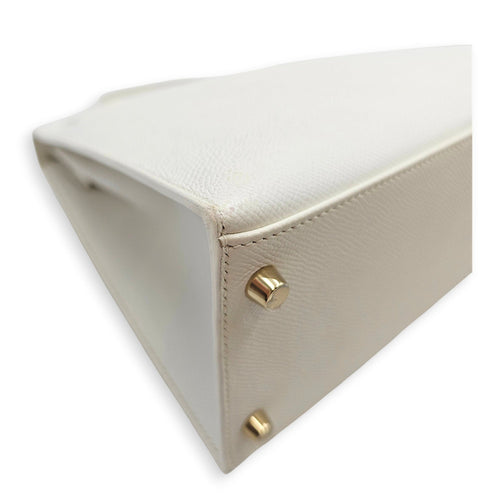 Sellier Kelly 28 Blanc in Epsom Gold hardware CL2606-22086 8