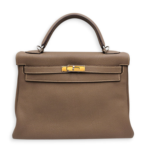 Kelly 32 Etoupe in Togo Palladium hardware
