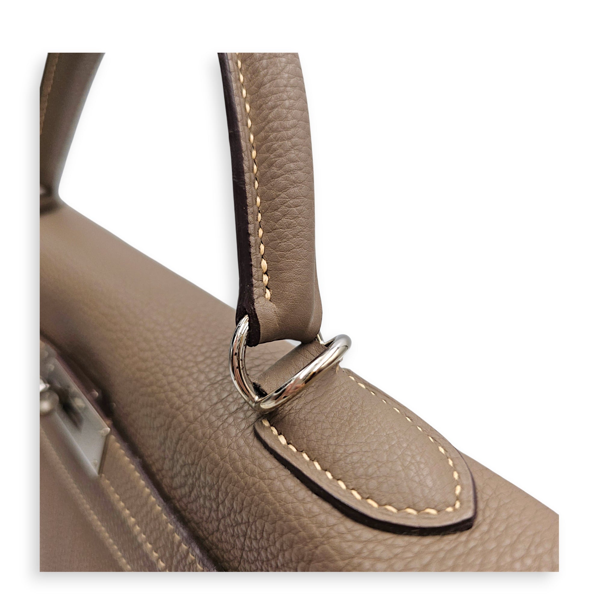 Kelly 32 Etoupe in Togo Palladium hardware