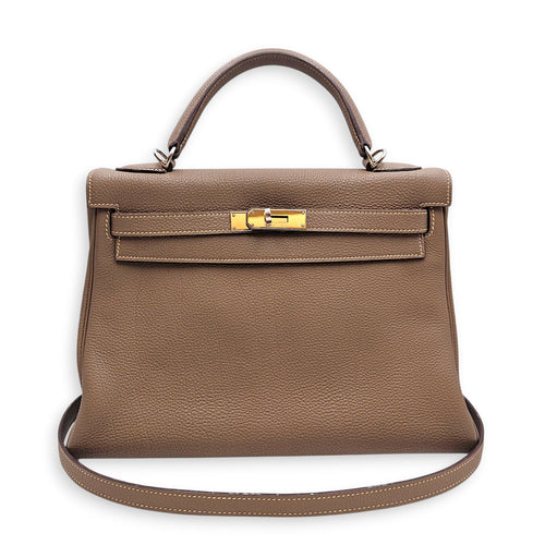 Kelly 32 Etoupe in Togo Palladium hardware CL2606-22088 18