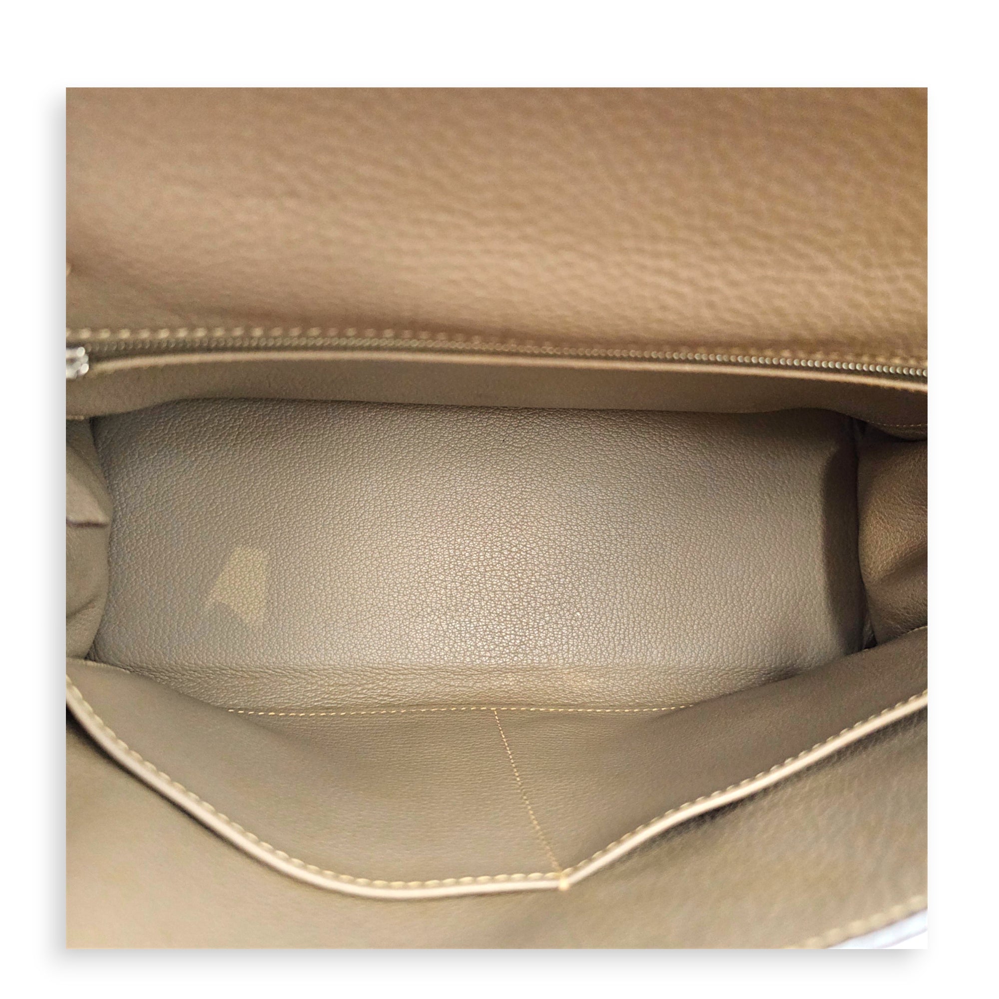 Kelly 32 Etoupe in Togo Palladium hardware