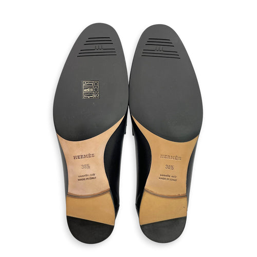 Paris 38.5 Black Loafers in Nappa Palladium hardware CL2606-22098 2