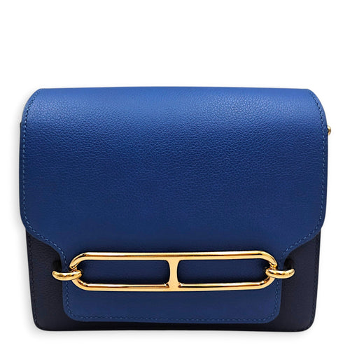 Roulis Mini Blue France/Blue sapphire in Evercolor Permabrass hardware CL2606-22111 1