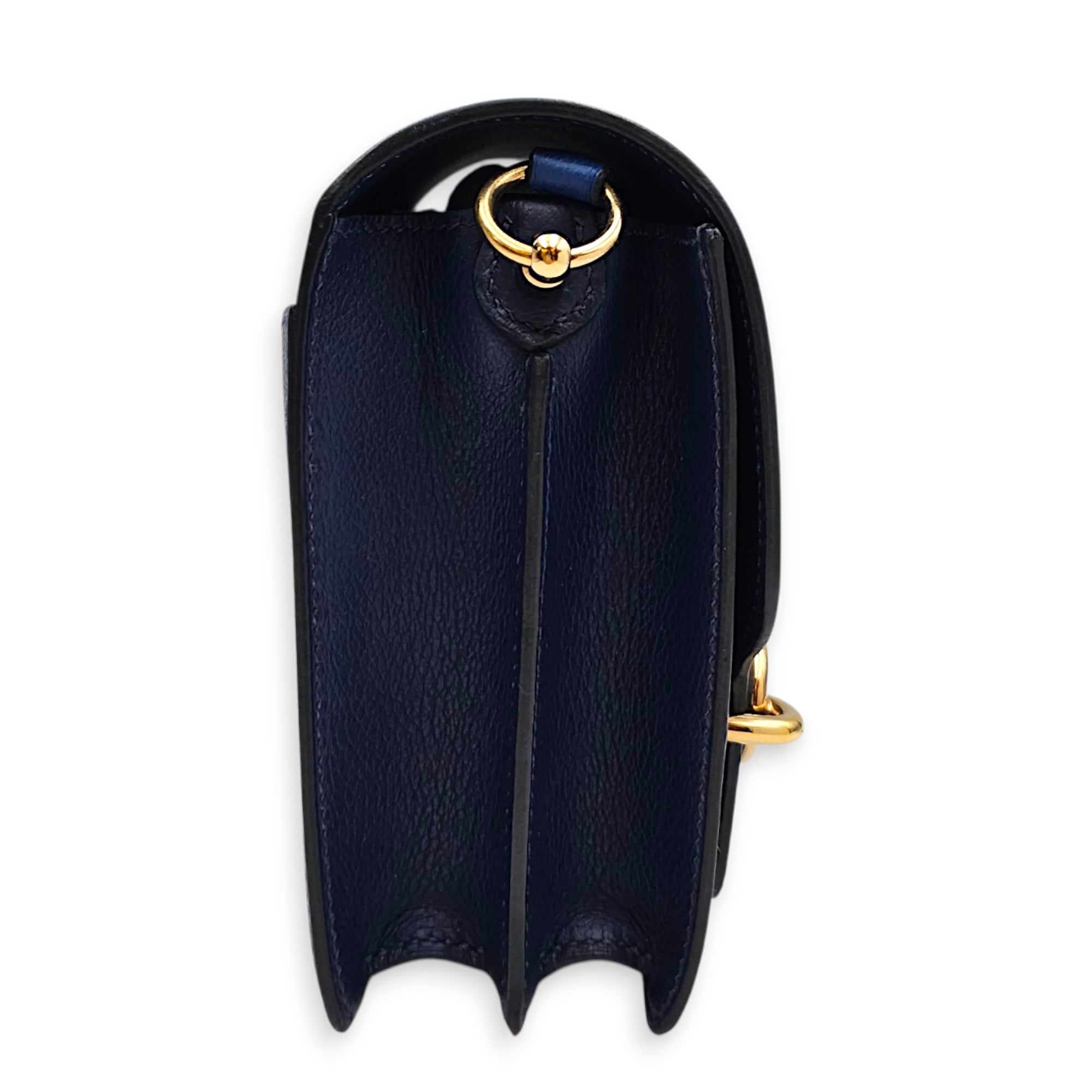Roulis Mini Blue France/Blue sapphire in Evercolor Permabrass hardware CL2606-22111 3
