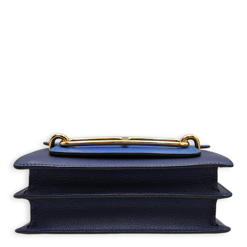 Roulis Mini Blue France/Blue sapphire in Evercolor Permabrass hardware CL2606-22111 5