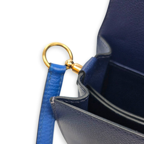 Roulis Mini Blue France/Blue sapphire in Evercolor Permabrass hardware CL2606-22111 7