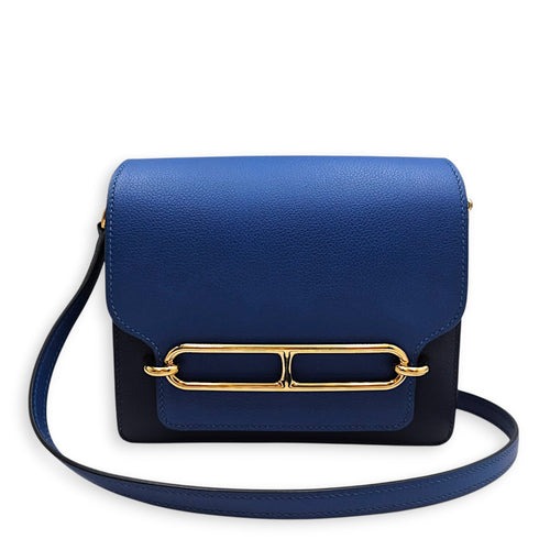 Roulis Mini Blue France/Blue sapphire in Evercolor Permabrass hardware CL2606-22111 8