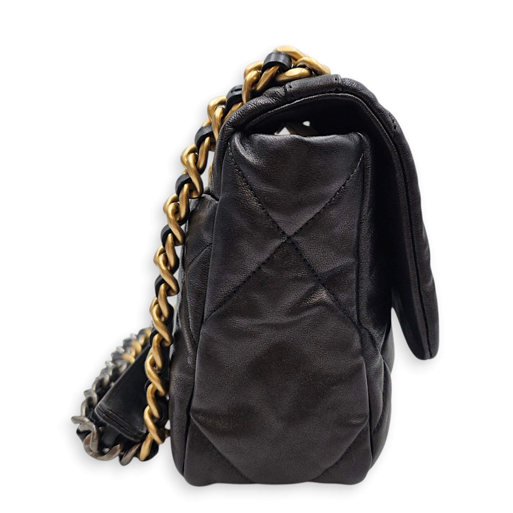C19 Small Black Shoulder Bag in Lambskin Gold hardware CL2606-22113 4
