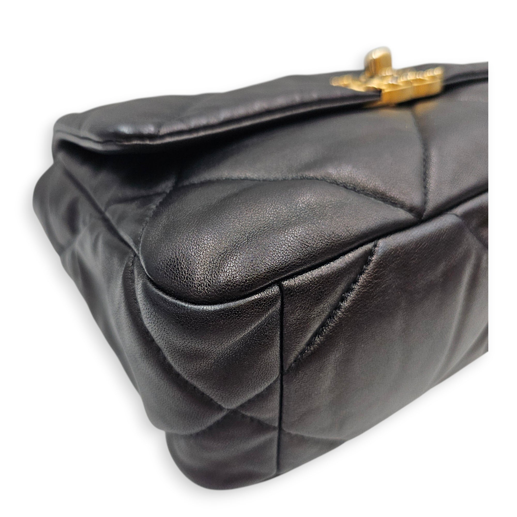 C19 Small Black Shoulder Bag in Lambskin Gold hardware CL2606-22113 8