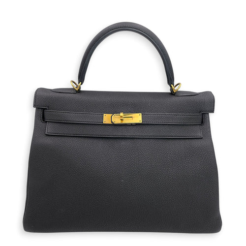Kelly 32 Noir in Togo Gold hardware CL2606-22115 1