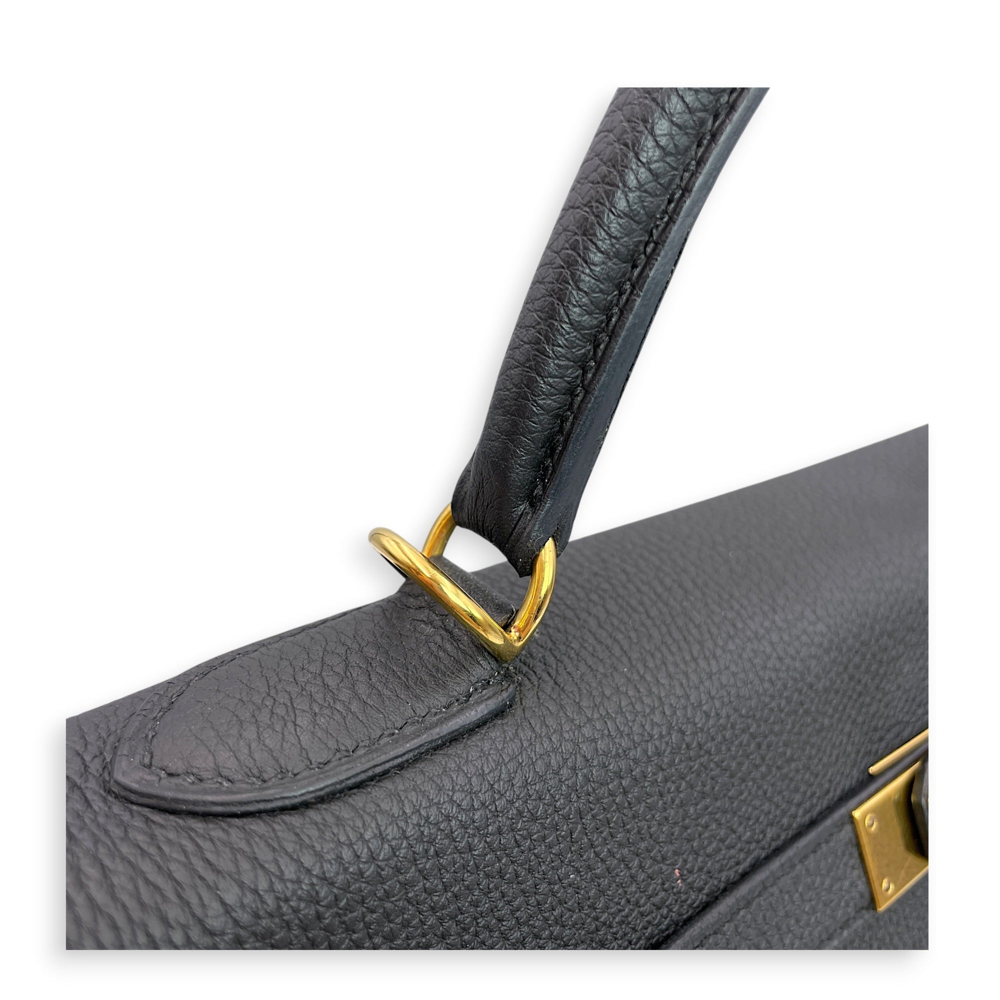 Kelly 32 Noir in Togo Gold hardware CL2606-22115 12