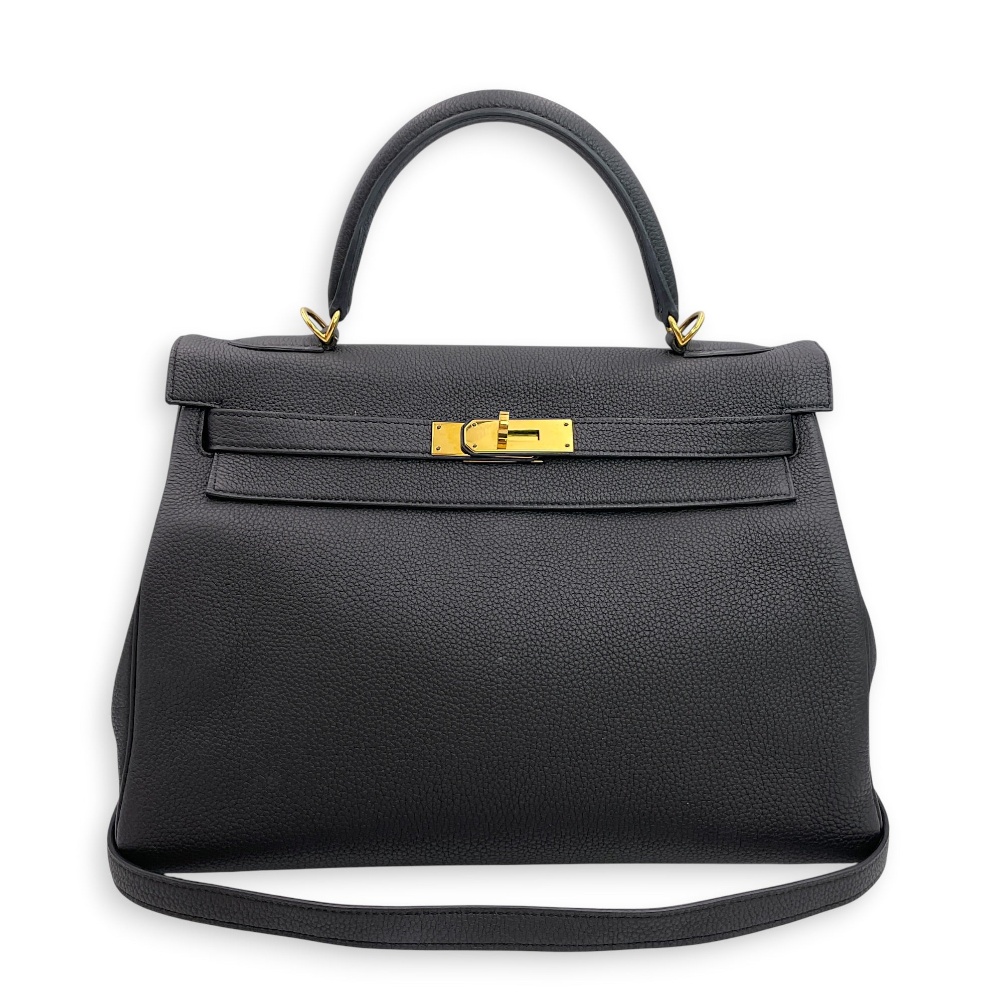 Kelly 32 Noir in Togo Gold hardware CL2606-22115 15