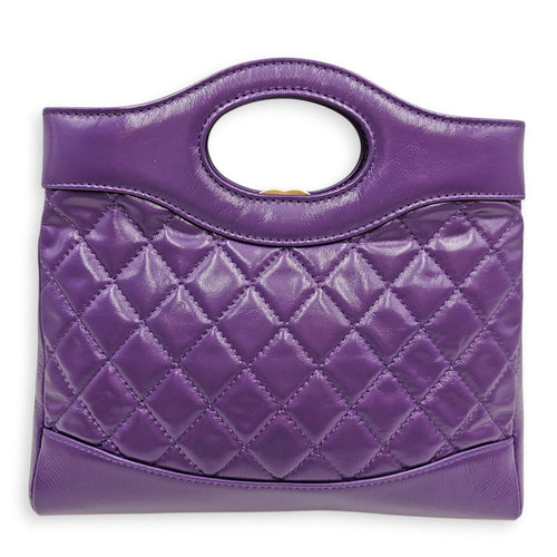 31 Small Purple Tote Bag in Calfskin Gold hardware CL2606-22116 2