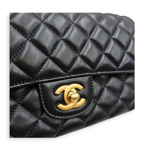 Quilted Flap Bag Small Black Top Handle Bag in Lambskin Gold hardware CL2606-22117 13