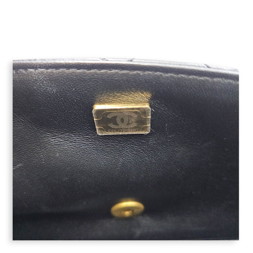 Quilted Flap Bag Small Black Top Handle Bag in Lambskin Gold hardware CL2606-22117 14