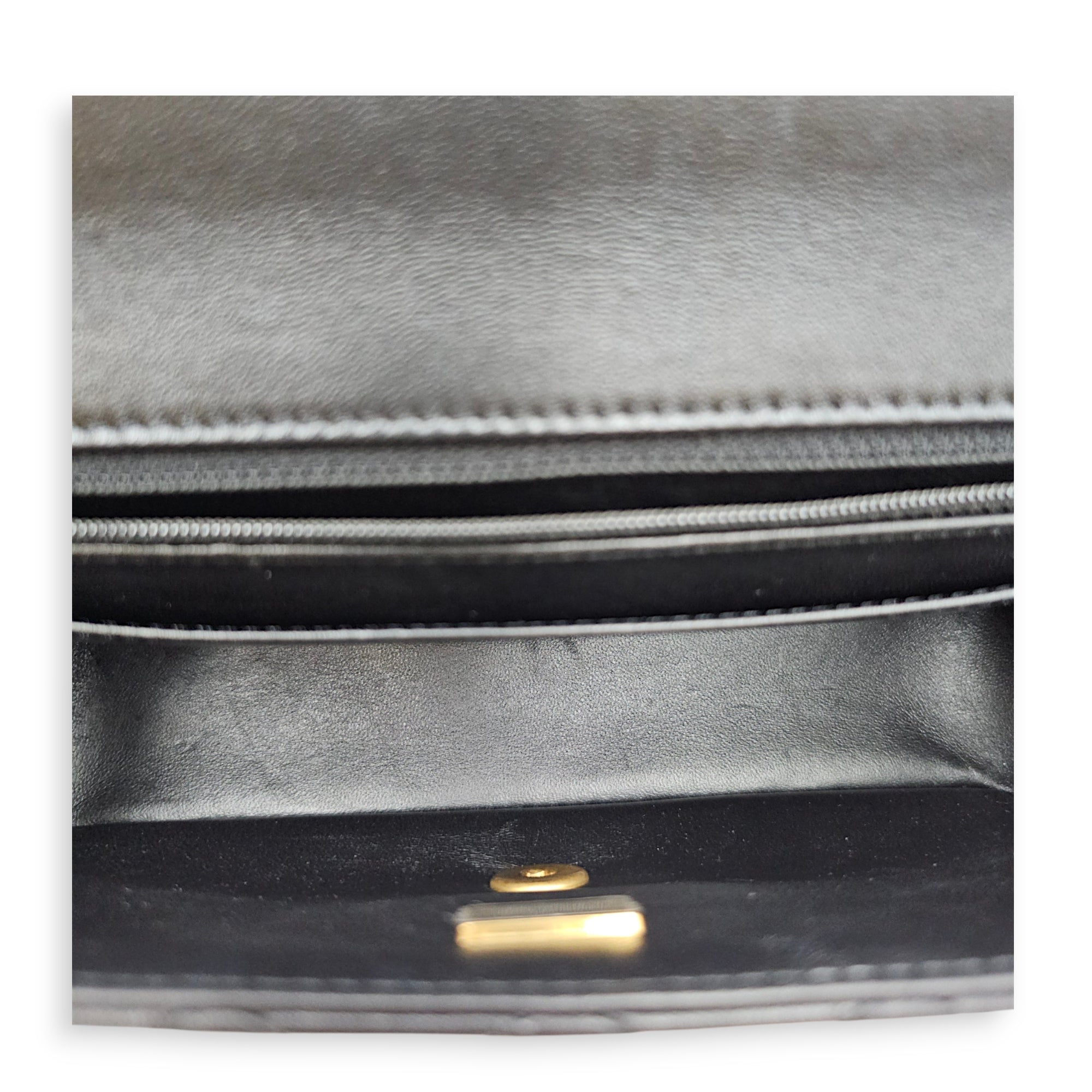 Quilted Flap Bag Small Black Top Handle Bag in Lambskin Gold hardware CL2606-22117 6