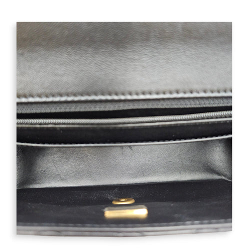 Quilted Flap Bag Small Black Top Handle Bag in Lambskin Gold hardware CL2606-22117 6