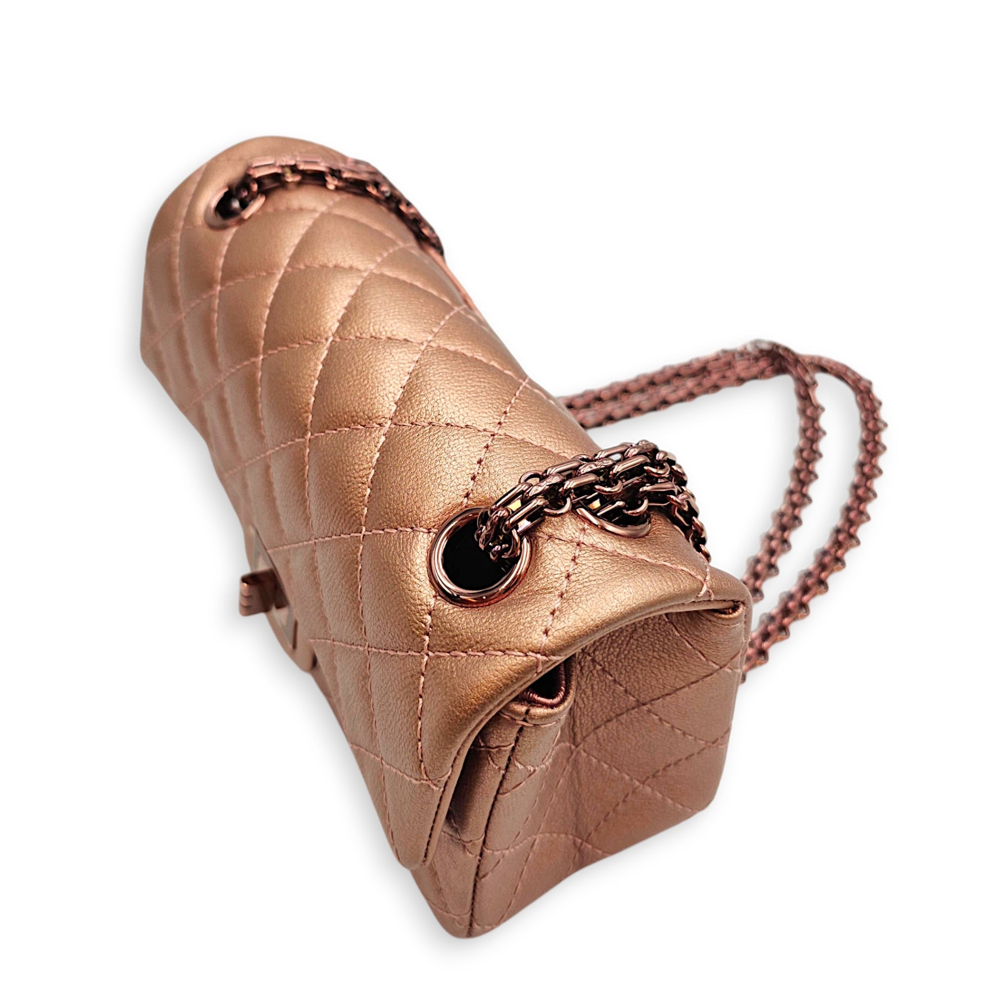 2.55 Mini Bronze Shoulder Bag Rose Gold hardware CL2606-22119 8