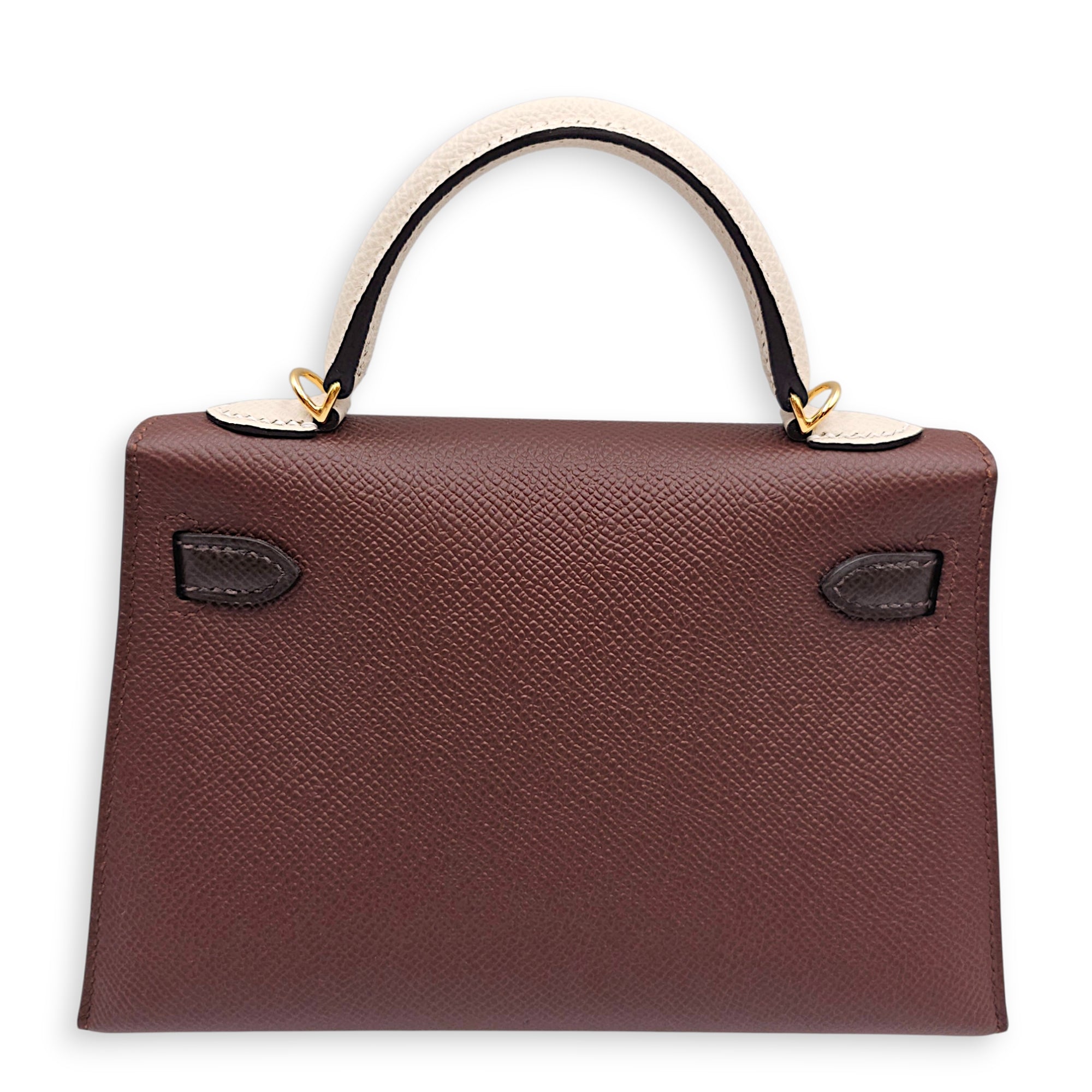 Sellier Kelly 20 Terre/Ebene/Craie in Epsom Gold hardware CL2606-22122 2