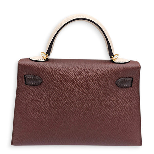 Sellier Kelly 20 Terre/Ebene/Craie in Epsom Gold hardware CL2606-22122 2