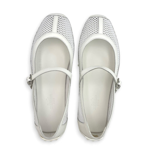 Kichu Ballet 37 White Flats in Calfskin CL2606-22135 1