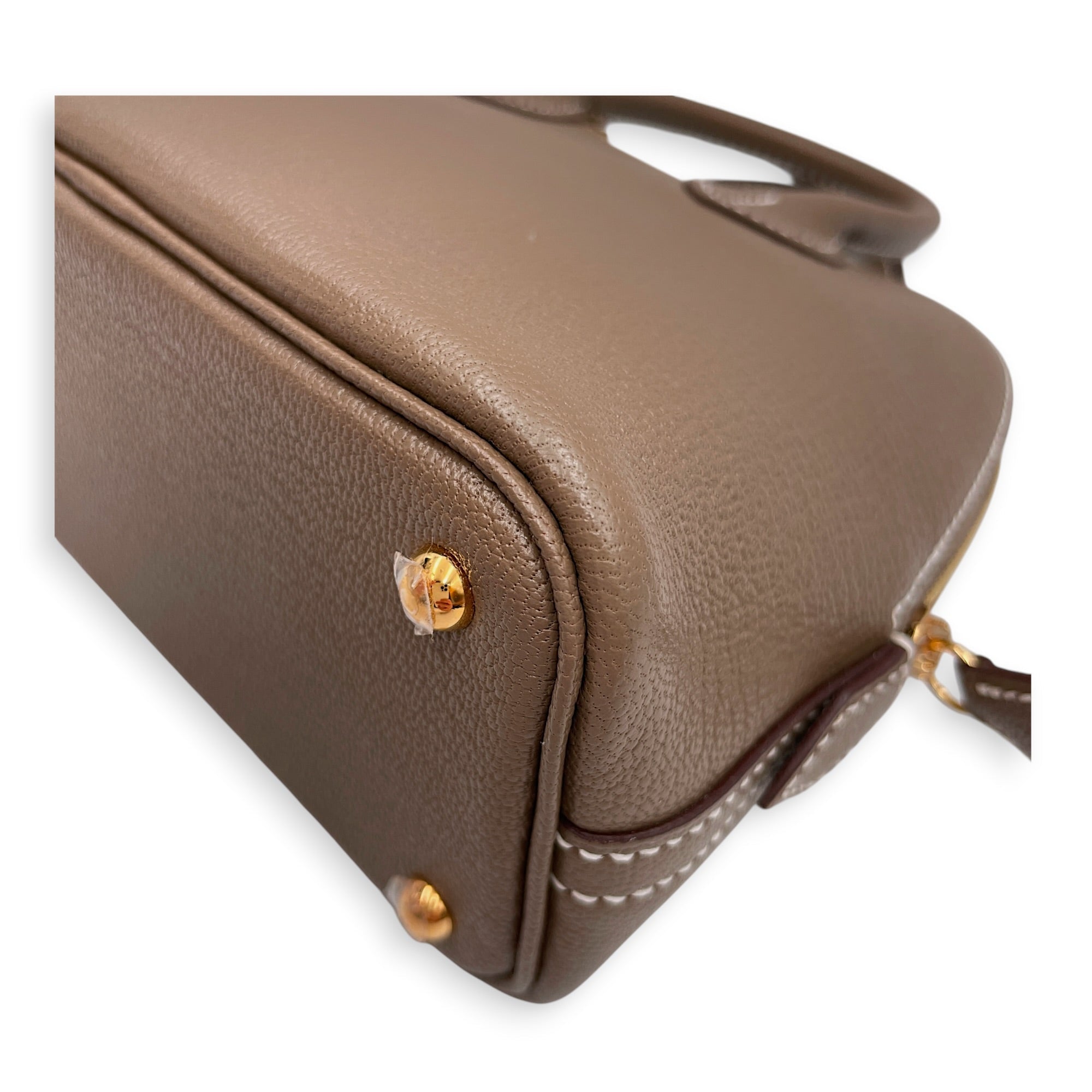 Bolide 1923 Mini Etoupe in Chevre Mysore Gold hardware CL2606-22138 8