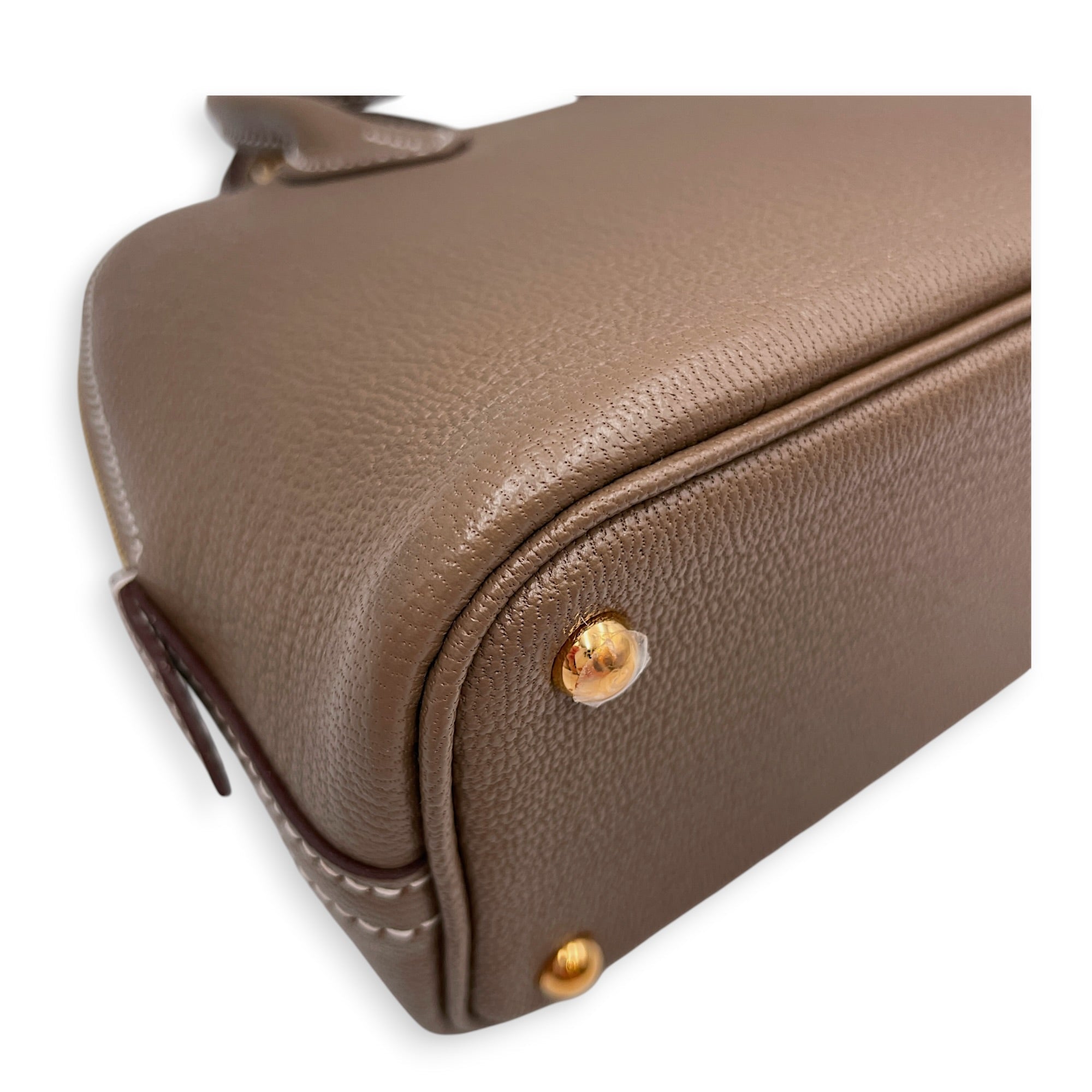Bolide 1923 Mini Etoupe in Chevre Mysore Gold hardware CL2606-22138 9