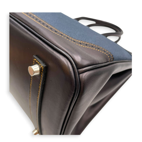 Ghillies Birkin 35 Denim Fonce/Noir in Evercalf/Toile Brushed Palladium hardware CL2606-22143 12