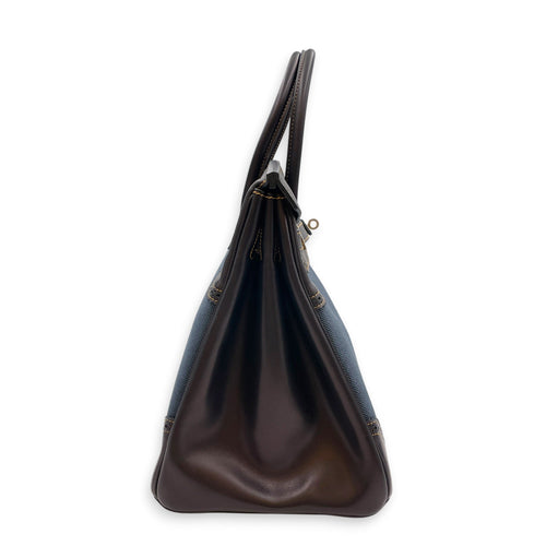Ghillies Birkin 35 Denim Fonce/Noir in Evercalf/Toile Brushed Palladium hardware CL2606-22143 3