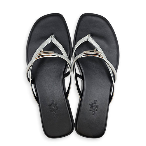 Miss 37 Argent Sandals in Chevre Leather Palladium hardware CL2606-22159 1
