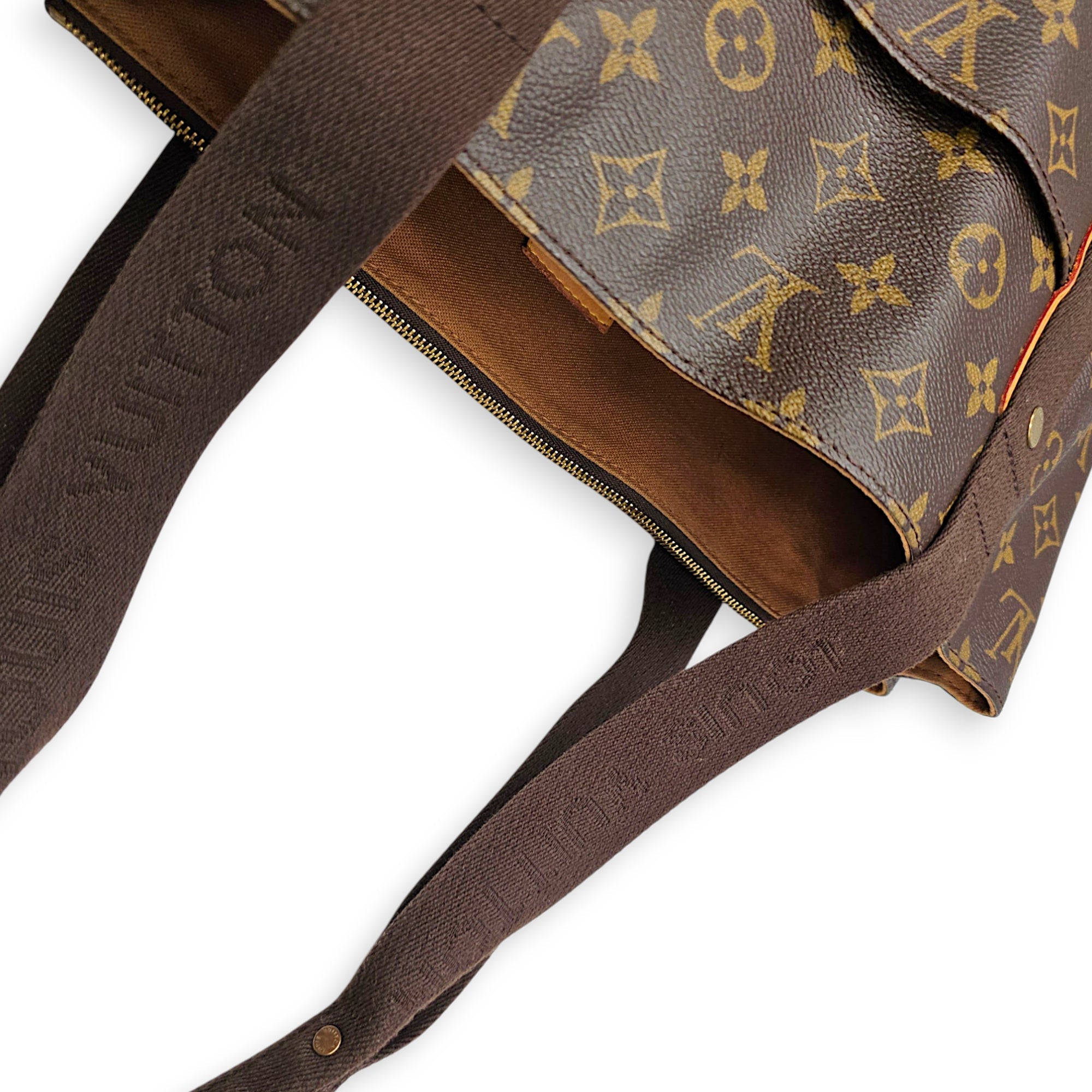Cabas Beaubourg Brown Shoulder Bag in Canvas Gold hardware CL2607-22161 9