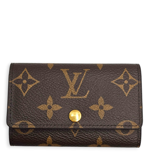Key Holder Brown Pouch in Canvas Gold hardware CL2607-22163 1
