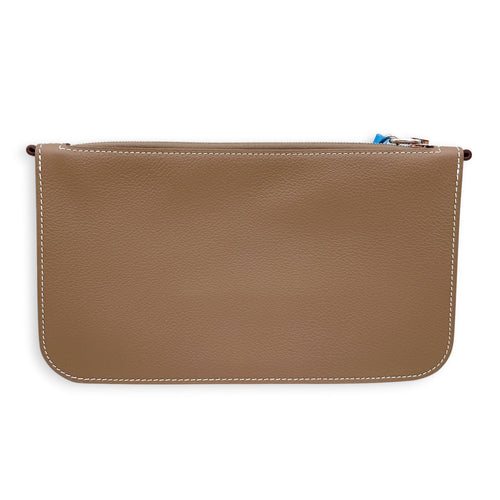 Zipengo Chaine d'Ancre To Go Etoupe Pouch in Evercolor Palladium hardware CL2607-22166 2