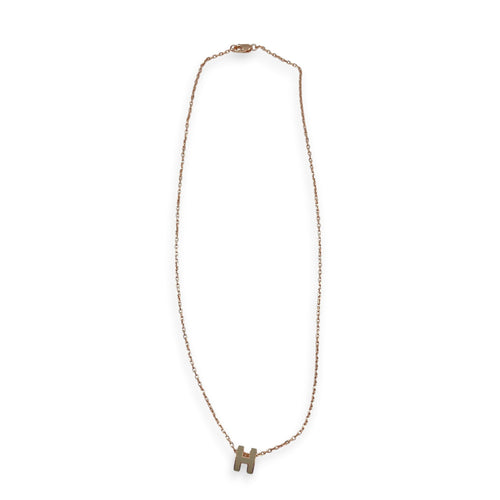 Mini Pop H Pendant Marron Glace Necklace Rose Gold hardware CL2607-22173 2