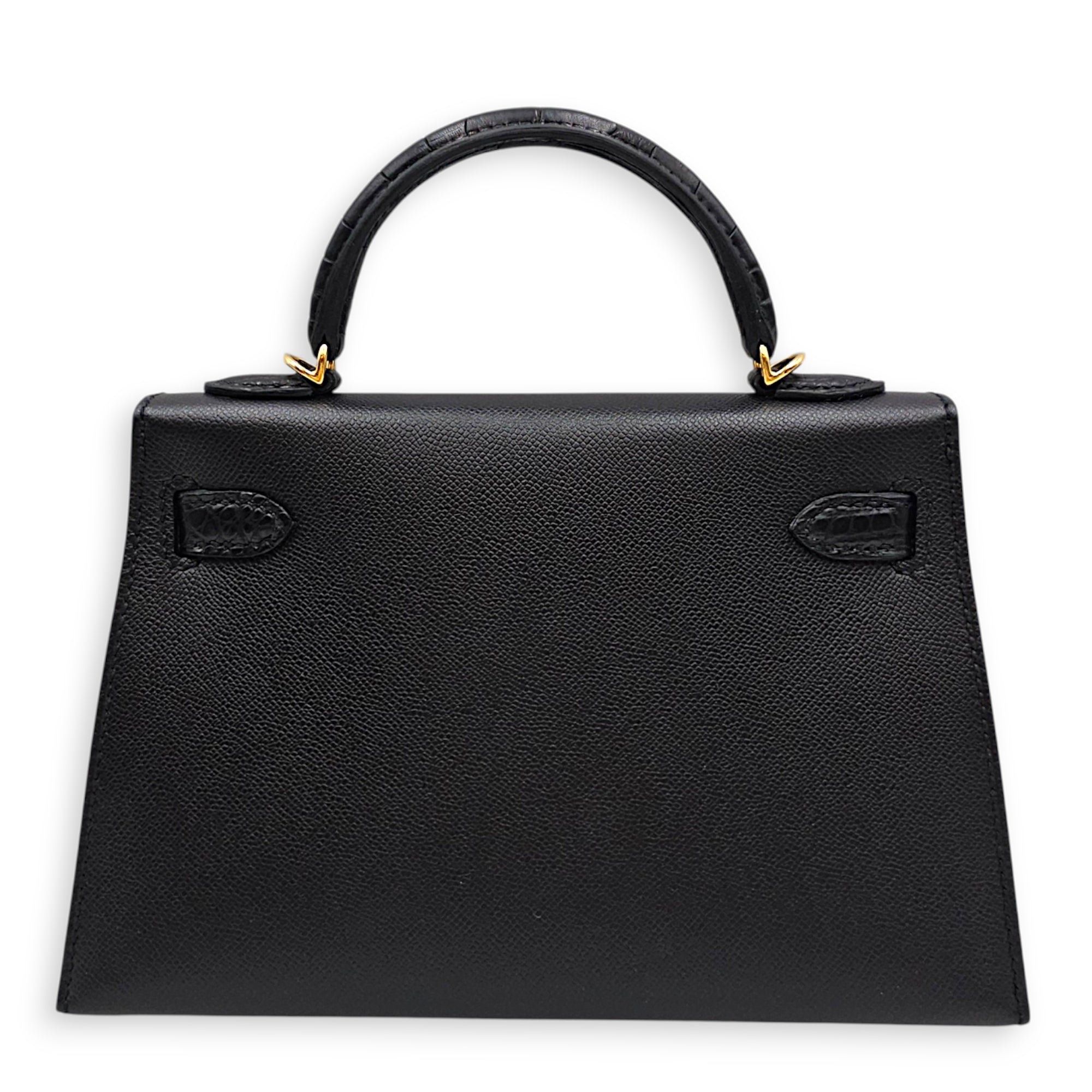 Sellier Kelly Touch 20 Black in Madame/Matte Alligator Gold hardware CL2607-22177 2