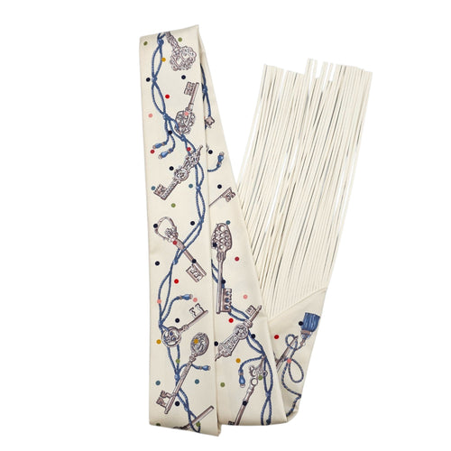 Les Cles a Pois leather fringes Creme/Gris Perle Twilly CL2607-22179 3