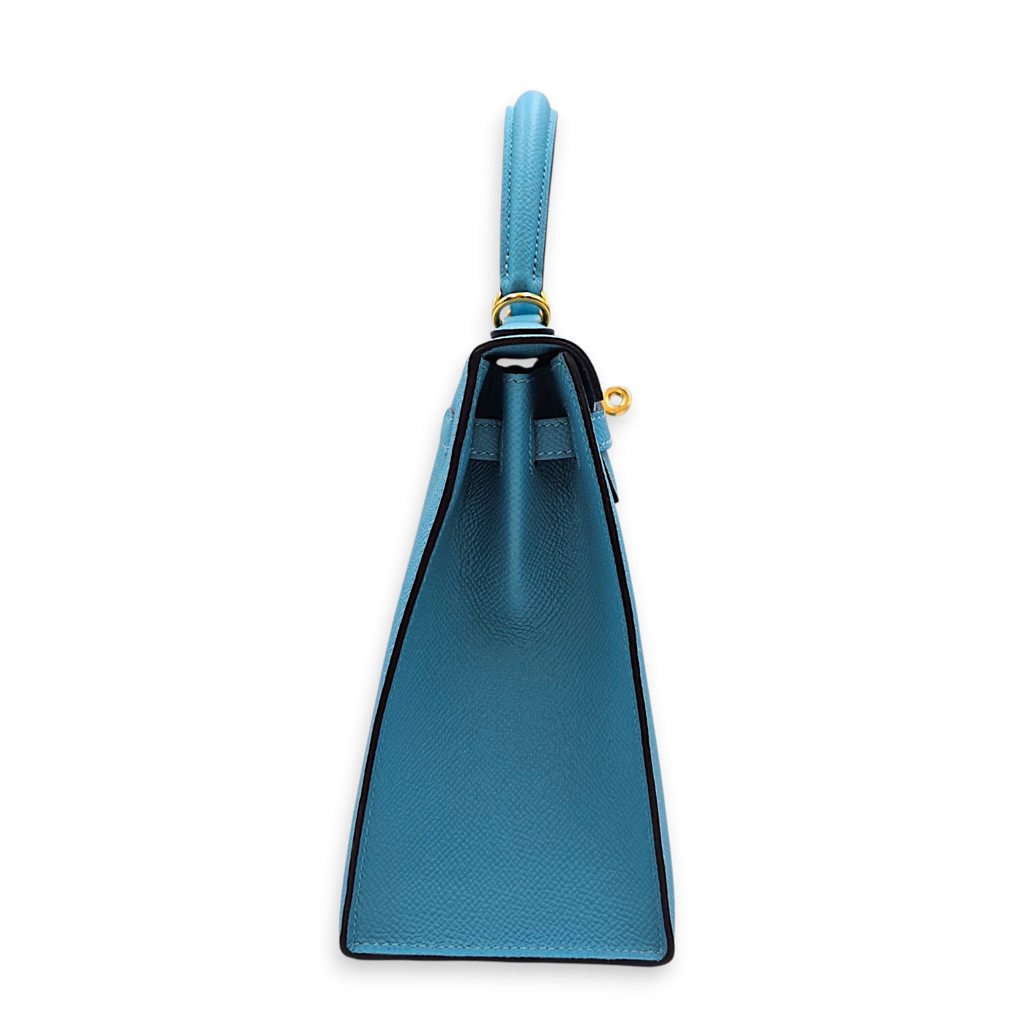 Sellier Kelly 25 Blue Du Nord  in Epsom Gold hardware CL2607-22192 3
