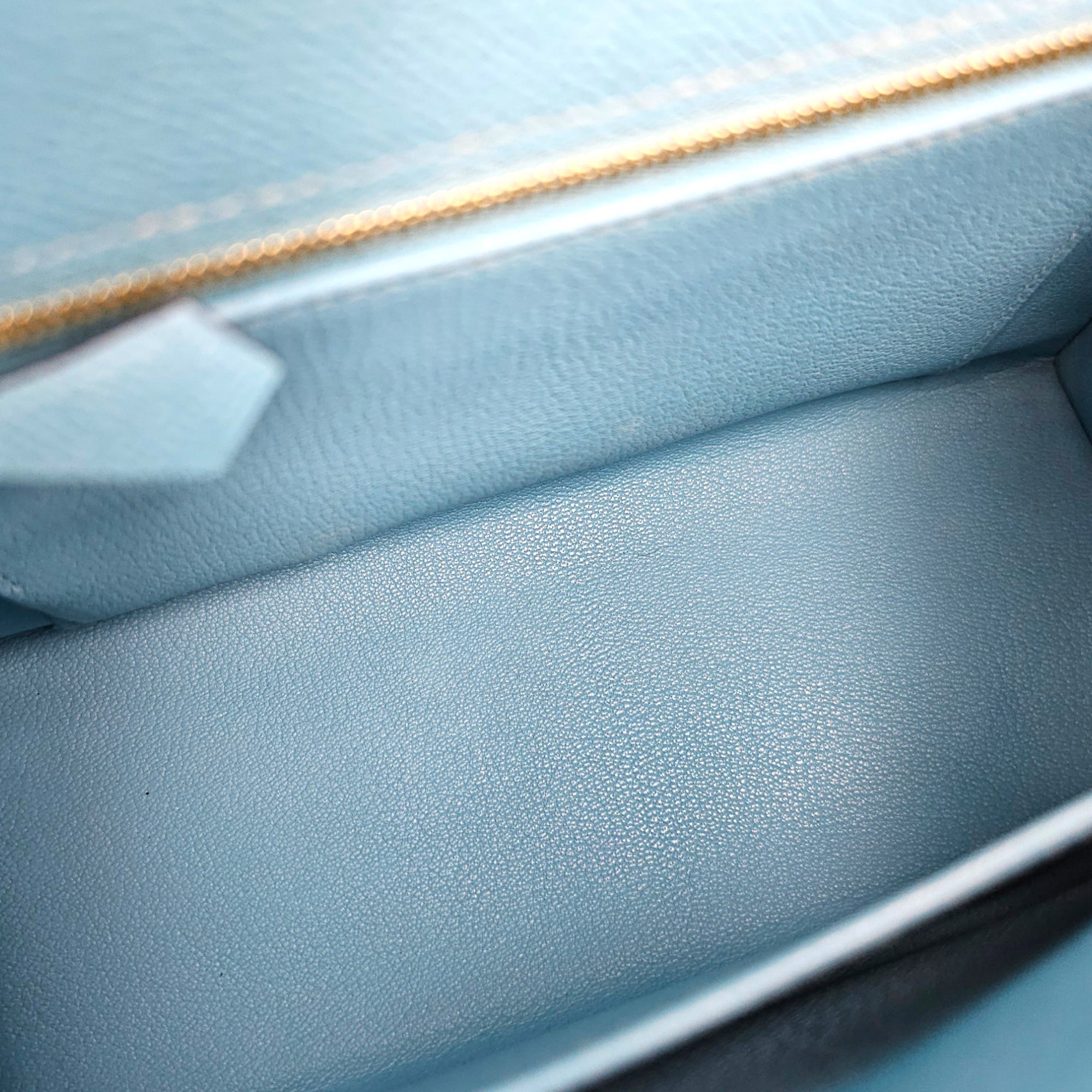 Sellier Kelly 25 Blue Du Nord  in Epsom Gold hardware CL2607-22192 6
