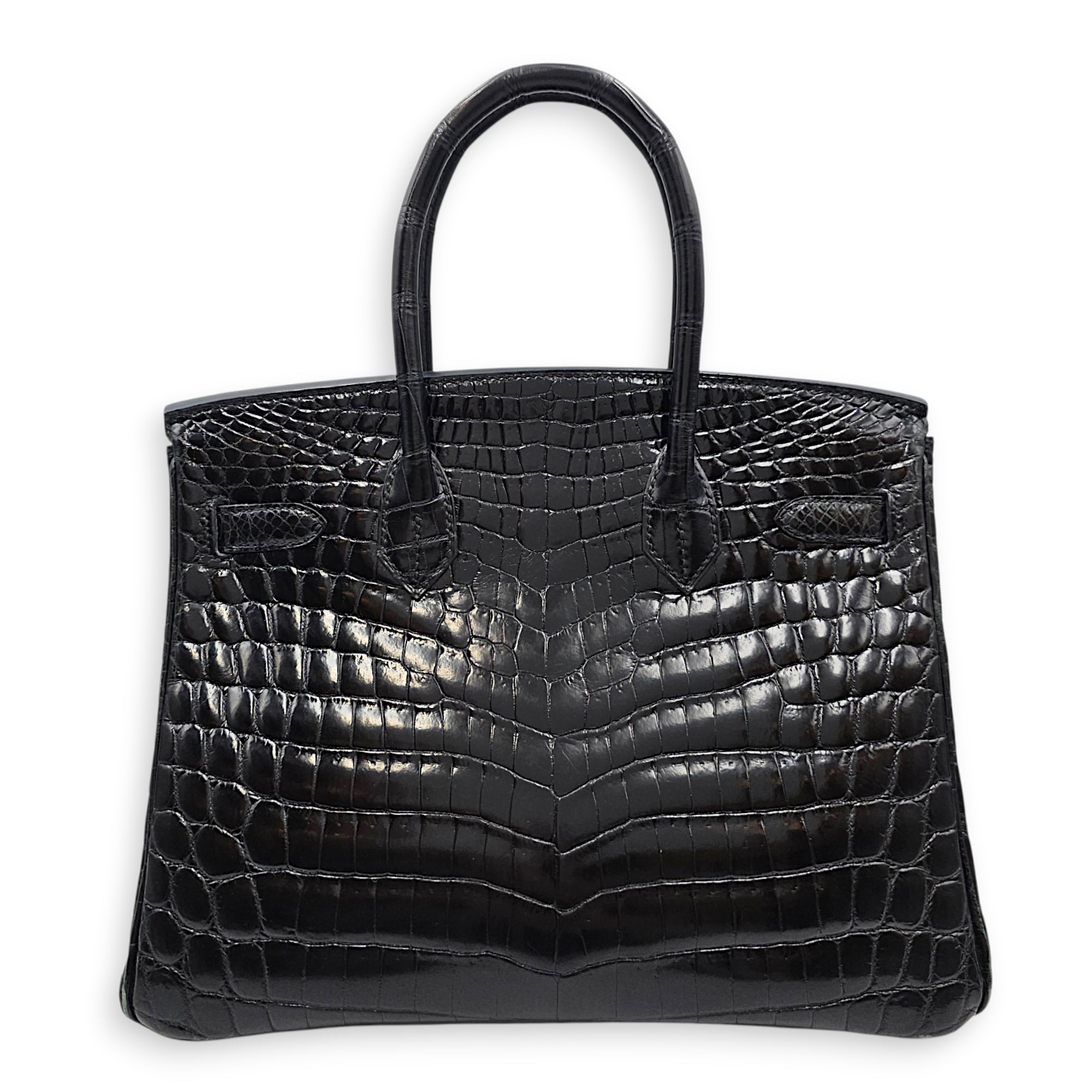 Birkin 30 Black in Shiny Niloticus Palladium hardware CL2607-22194 2