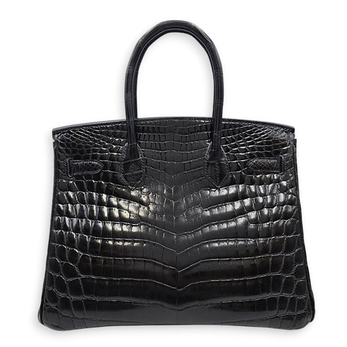 Birkin 30 Black in Shiny Niloticus Palladium hardware CL2607-22194 2