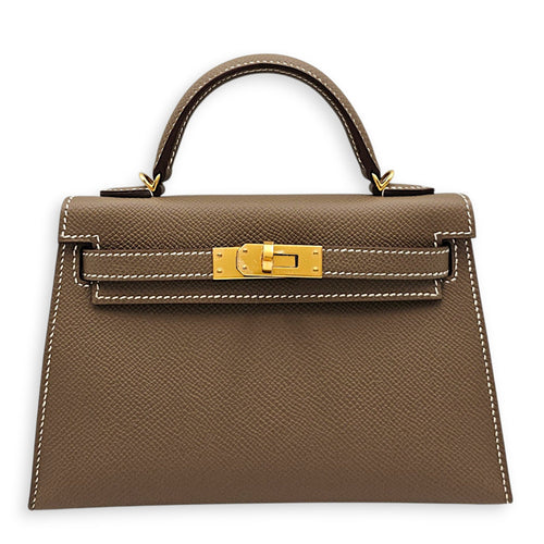 Sellier Kelly 20 Etoupe in Epsom Gold hardware CL2607-22199 1