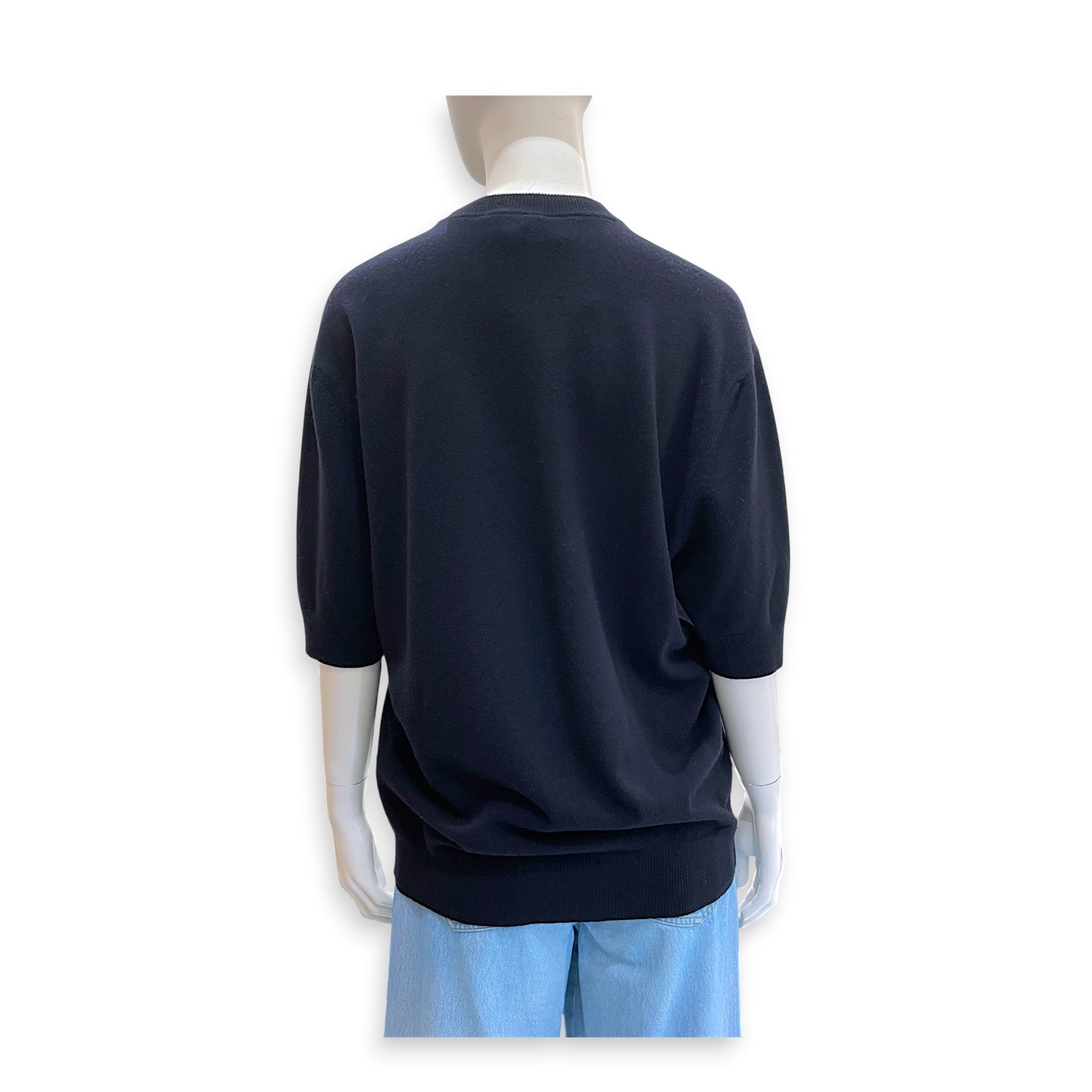 Crewneck Sweater with front pocket Medium Blue Ready-To-Wear in Wool CL2607-22208 2
