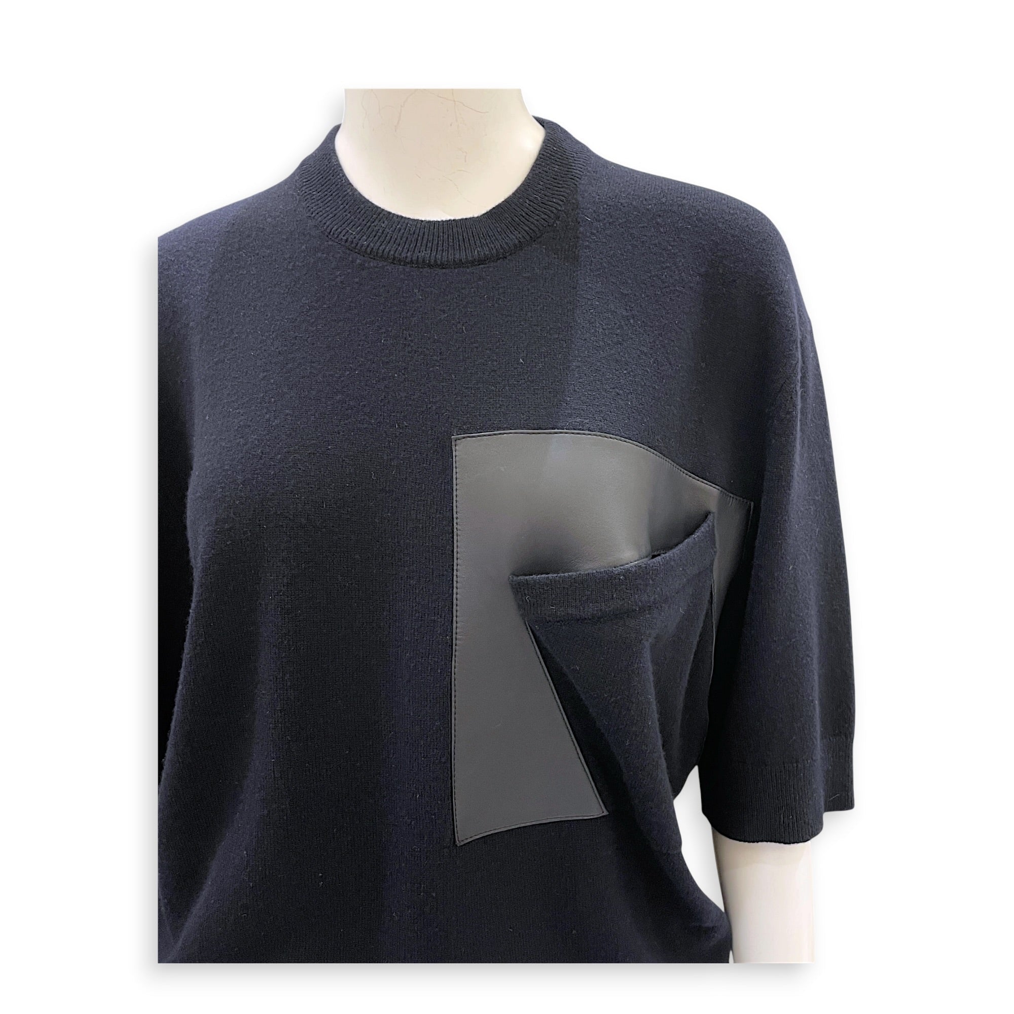 Crewneck Sweater with front pocket Medium Blue Ready-To-Wear in Wool CL2607-22208 5