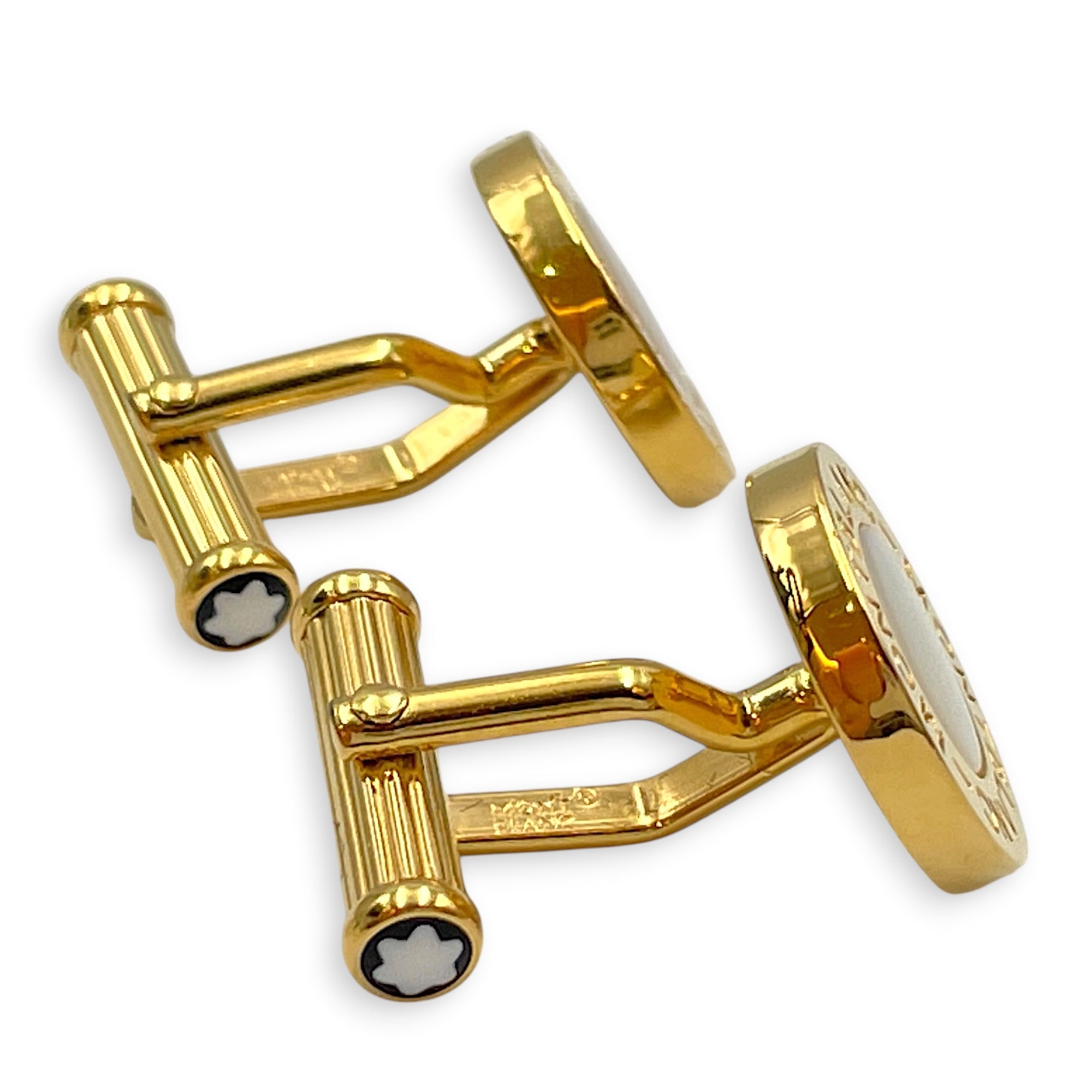 Gold Cufflinks with Mother of Pearl Gold hardware CL2607-22209 3