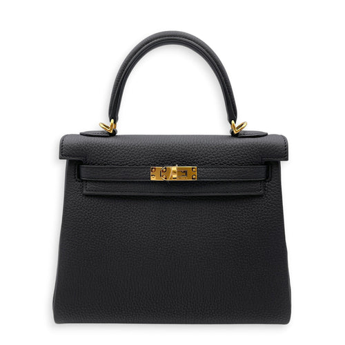 Kelly 25 Black in Togo Gold hardware CL2607-22220 1