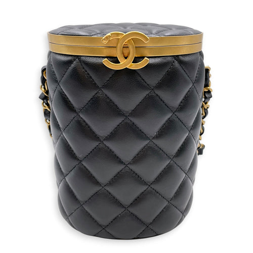 Crown Vanity Case Black Crossbody Bag in Lambskin Gold hardware CL2607-22221 1