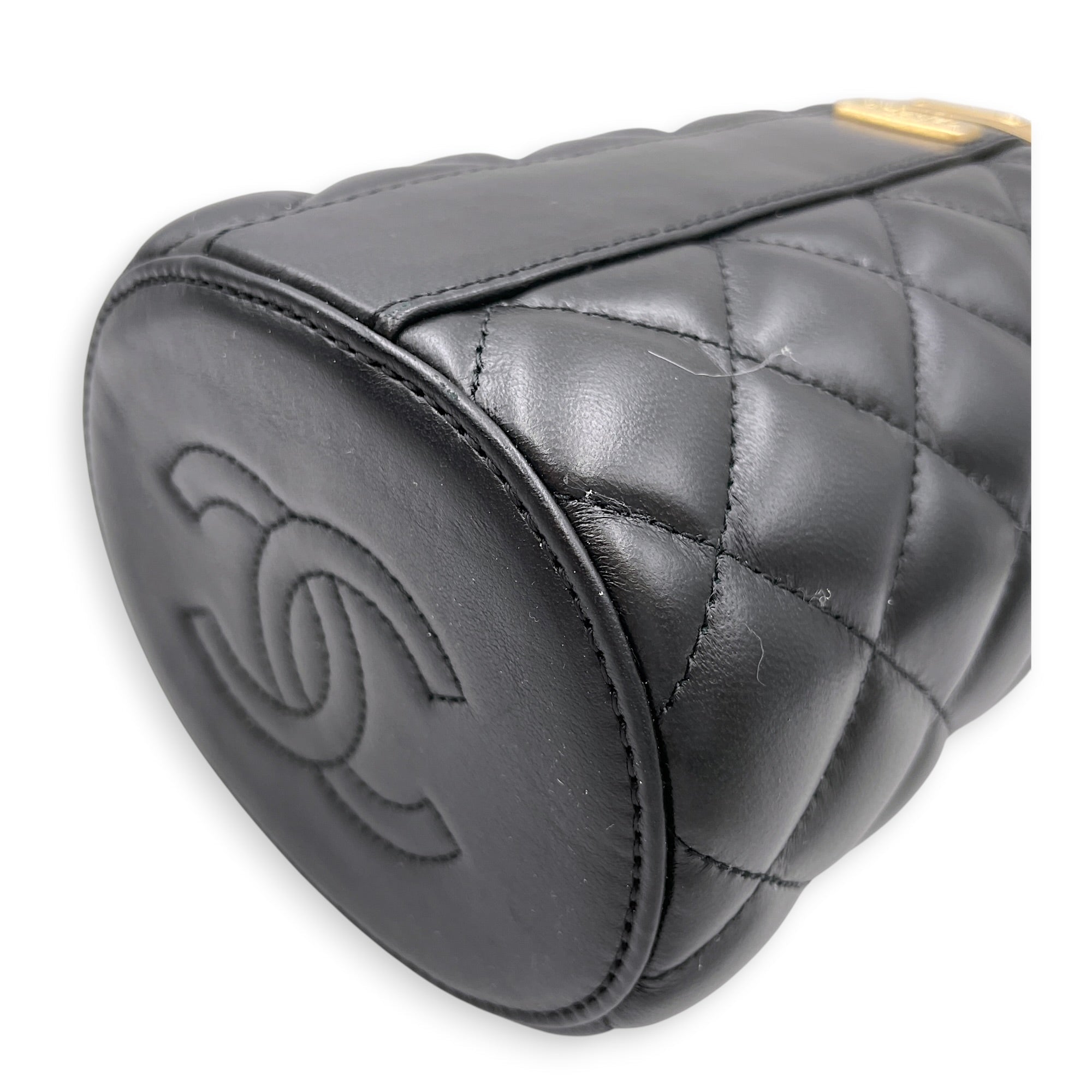 Crown Vanity Case Black Crossbody Bag in Lambskin Gold hardware CL2607-22221 10