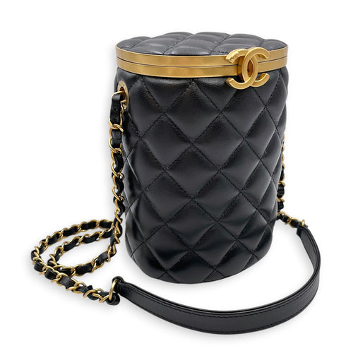 Crown Vanity Case Black Crossbody Bag in Lambskin Gold hardware CL2607-22221 11