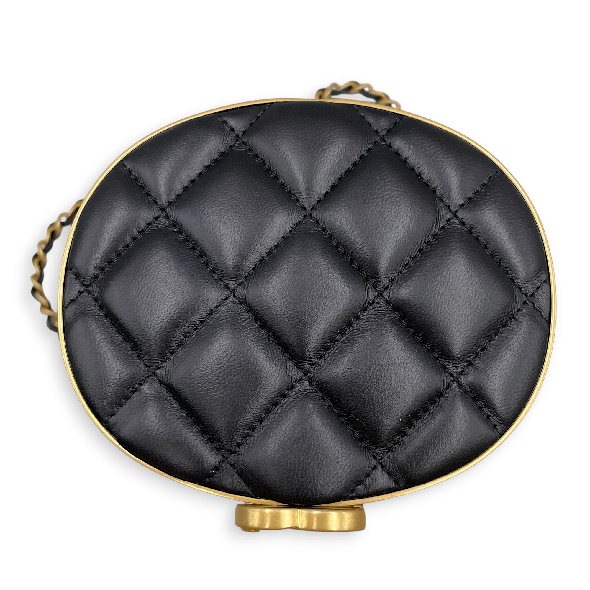 Crown Vanity Case Black Crossbody Bag in Lambskin Gold hardware CL2607-22221 12